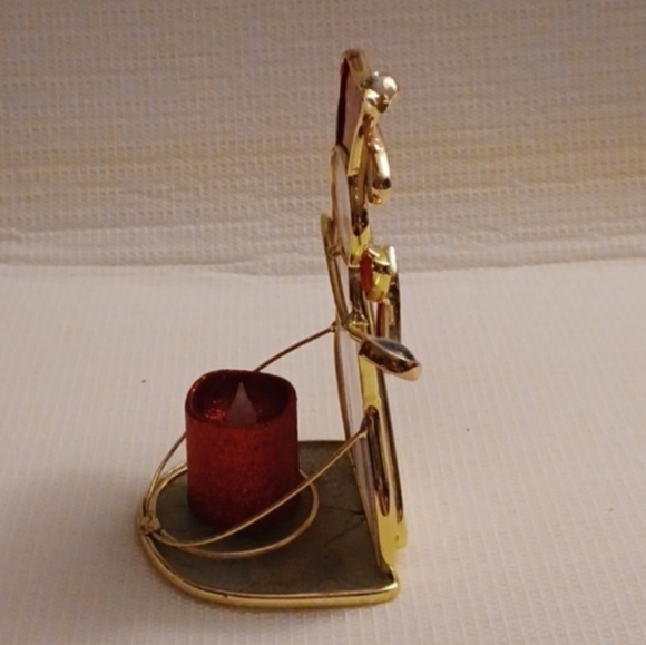 4/$40 Stained Glass Snowman Tea Light Holder (in Box) - Picture 2 of 6